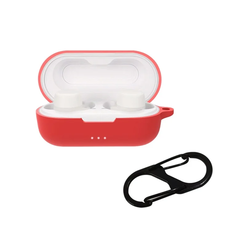 Shockproof Case for JBL UA Streak Wireless Headset Protector with Anti-Lost Buckle Bluetooth-compatible Earbuds Silicone Cover - Red