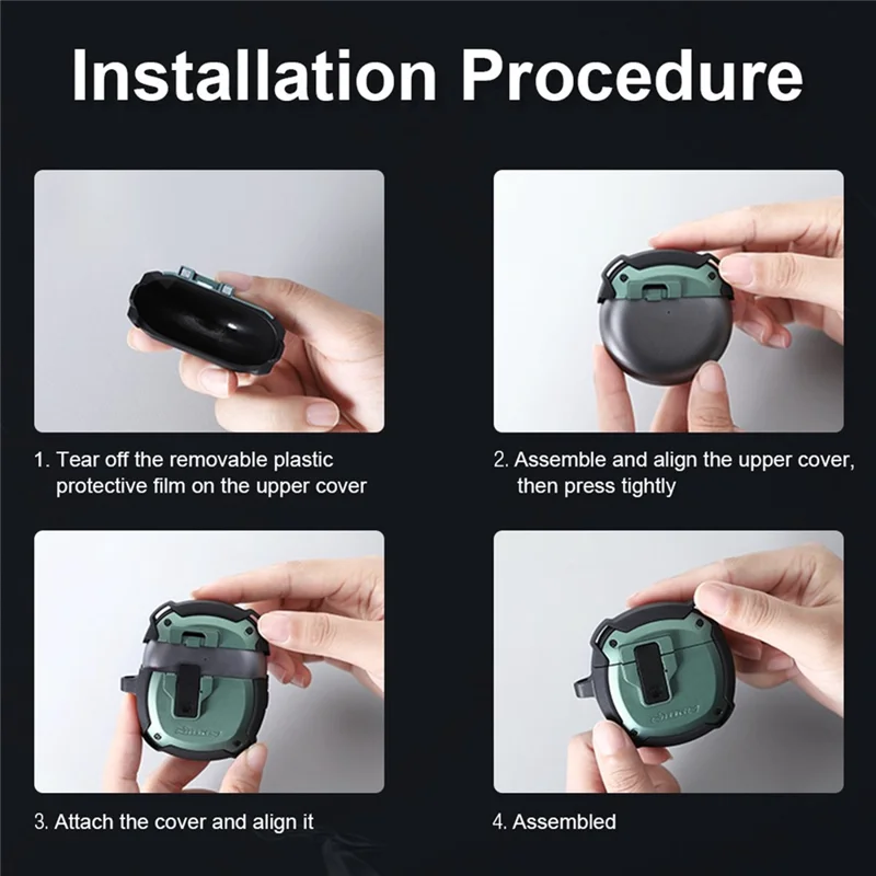 NILLKIN voor Huawei FreeBuds 4 / 4E Bounce Case Bluetooth-compatibele Oortelefoon met Automatisch Openklappende Klep Dropbestendige TPU+PC Hoes - Rood