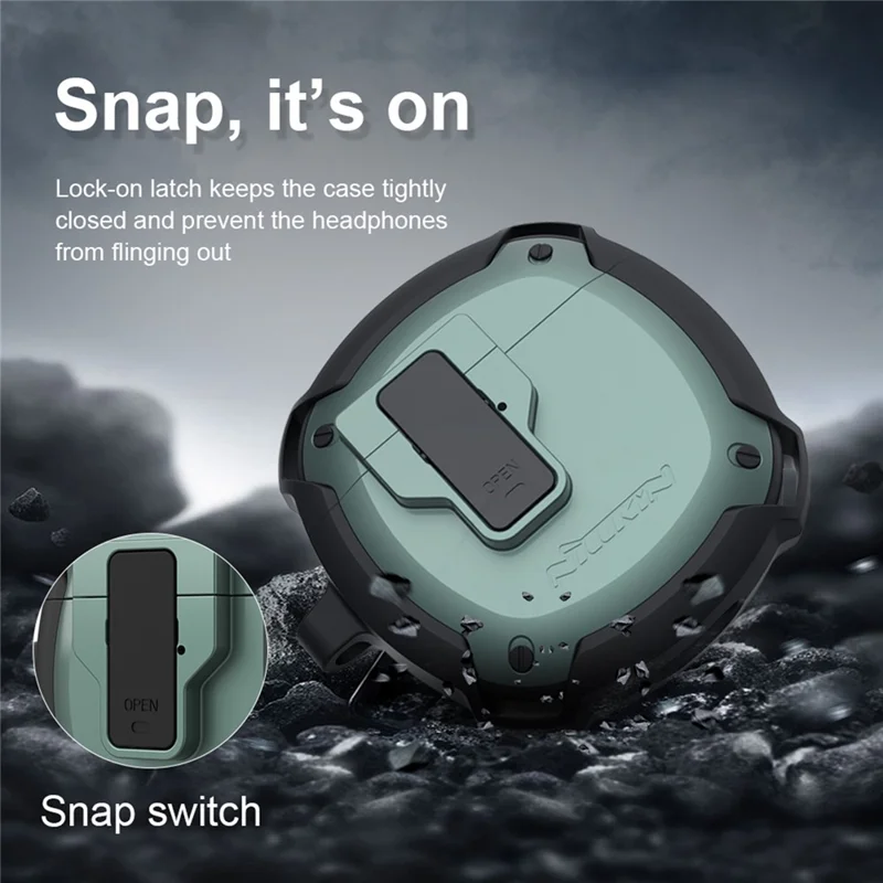 NILLKIN voor Huawei FreeBuds 4 / 4E Bounce Case Bluetooth-compatibele Oortelefoon met Automatisch Openklappende Klep Dropbestendige TPU+PC Hoes - Rood