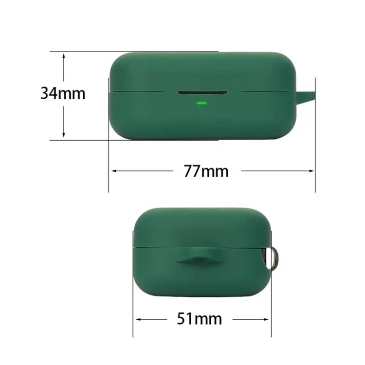 For B&O Beoplay EX Bluetooth-compatible Earphone Anti-drop Silicone Cover Protective Case with Anti-lost Buckle - Blackish Green
