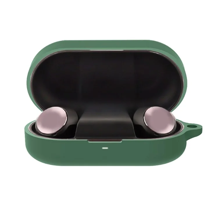 For B&O Beoplay EQ Bluetooth-compatible Earphone Soft Silicone Protective Case Drop-proof Cover with Anti-lost Buckle - Blackish Green