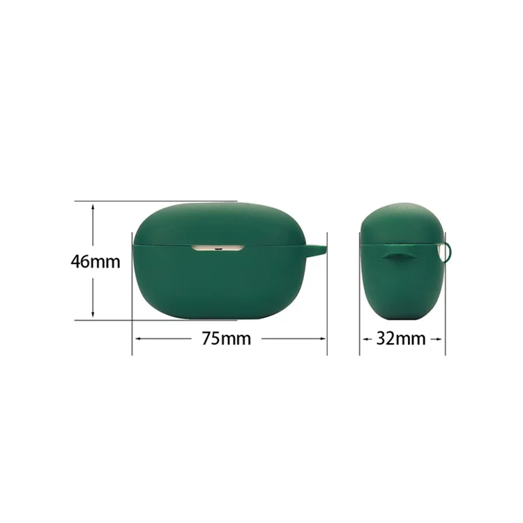 TWS Fone de Ouvido Silicone Sleeve Para Sondcore Life A3i, Capa de Proteção Suave Com Fivela Anti-perdida - Verde Negruzco