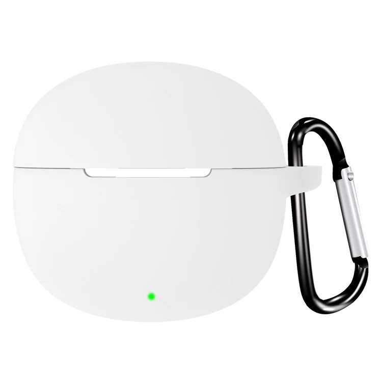 Protective Case for QCY T20 Headphones Protective Cover Anti-drop Anti-scratch Silicone Case with Anti-lost Buckle - White
