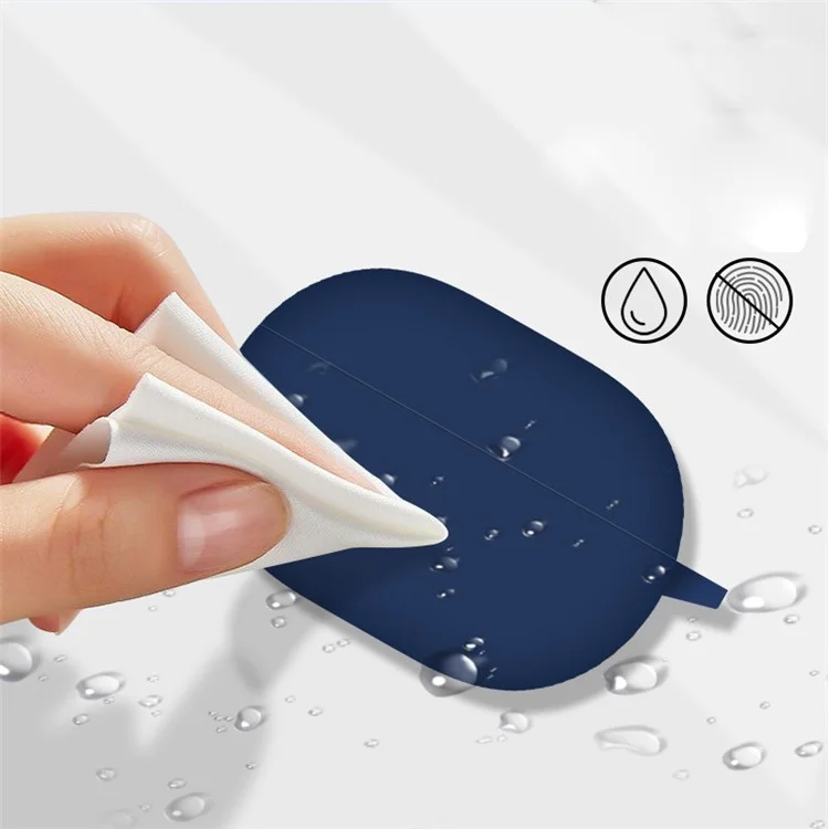 For Huawei FreeBuds Pro 2 Headphones Case Anti-drop Anti-wear Silicone Protective Cover with Anti-lost Buckle - Black