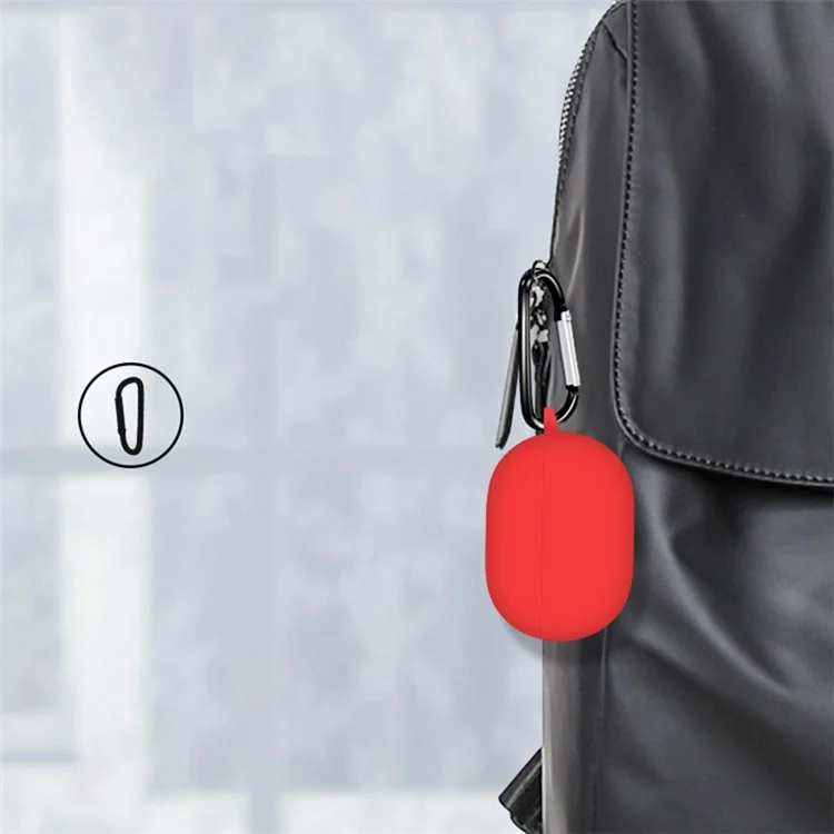 For Huawei FreeBuds Pro 2 Headphones Case Anti-drop Anti-wear Silicone Protective Cover with Anti-lost Buckle - Black