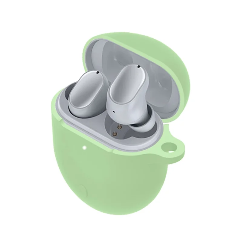 Earphone Silicone Sleeve for Poco Buds Pro, Soft Protection Cover Case with Anti-lost Buckle - Matcha Green