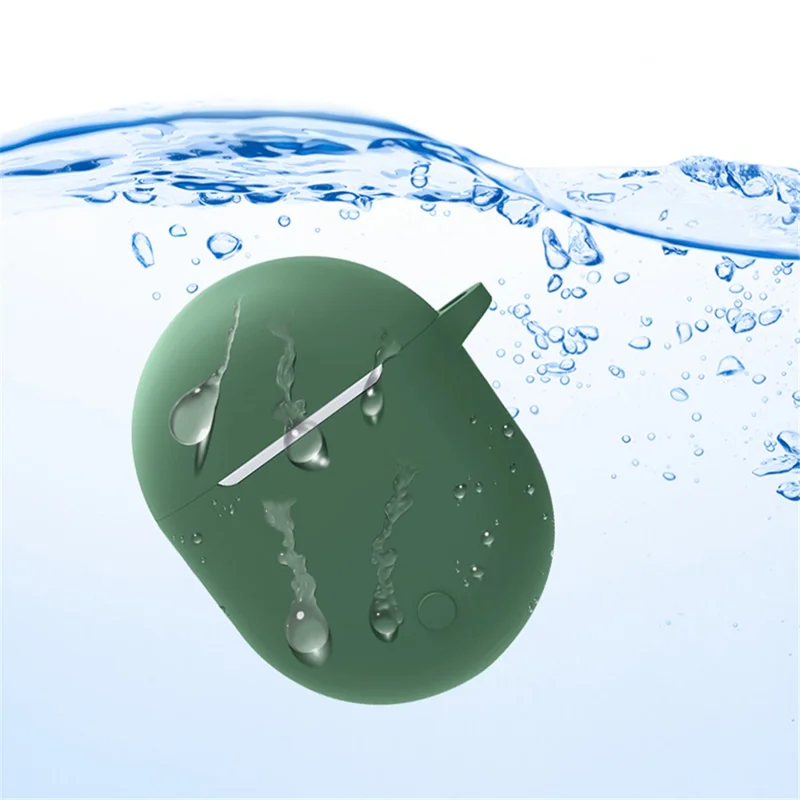 Earphone Silicone Sleeve for Poco Buds Pro, Soft Protection Cover Case with Anti-lost Buckle - Matcha Green