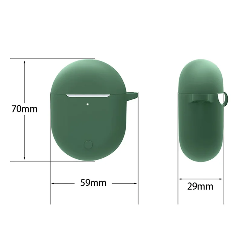 Earphone Silicone Sleeve for Poco Buds Pro, Soft Protection Cover Case with Anti-lost Buckle - Matcha Green