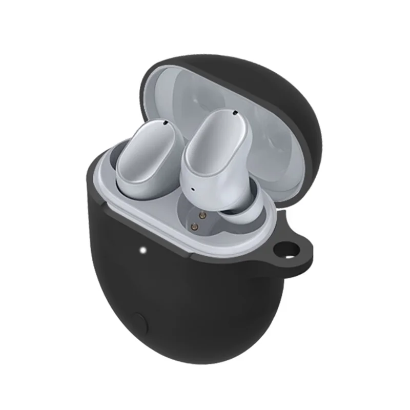 Earphone Silicone Sleeve for Poco Buds Pro, Soft Protection Cover Case with Anti-lost Buckle - Black