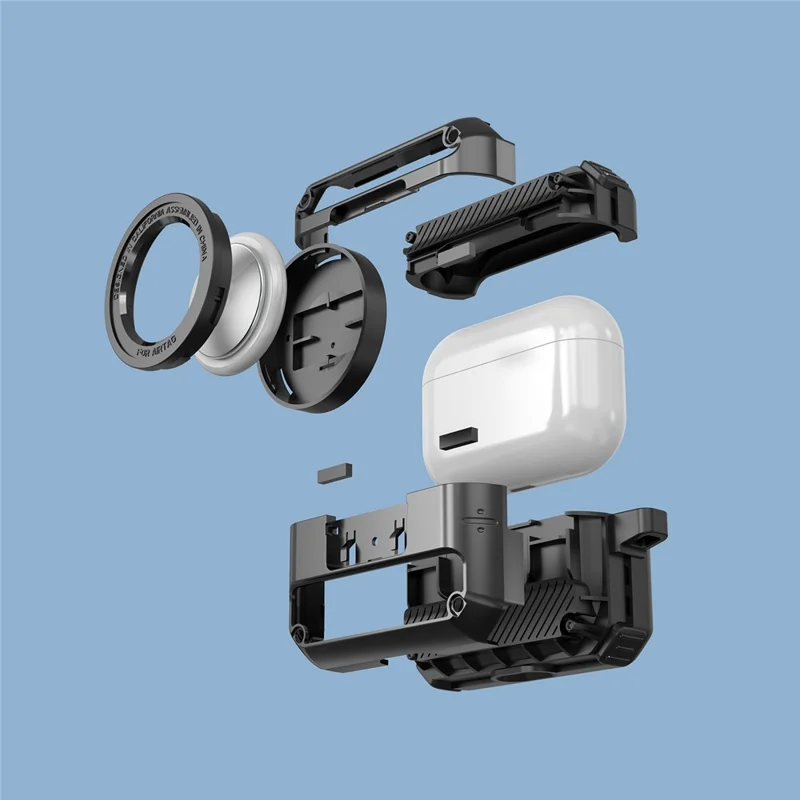 Custodia protettiva 2 in 1 per AirPods 3 + AirTag, apertura automatica a molla, cover Bluetooth compatibile con gancio anti-perso - Giallo