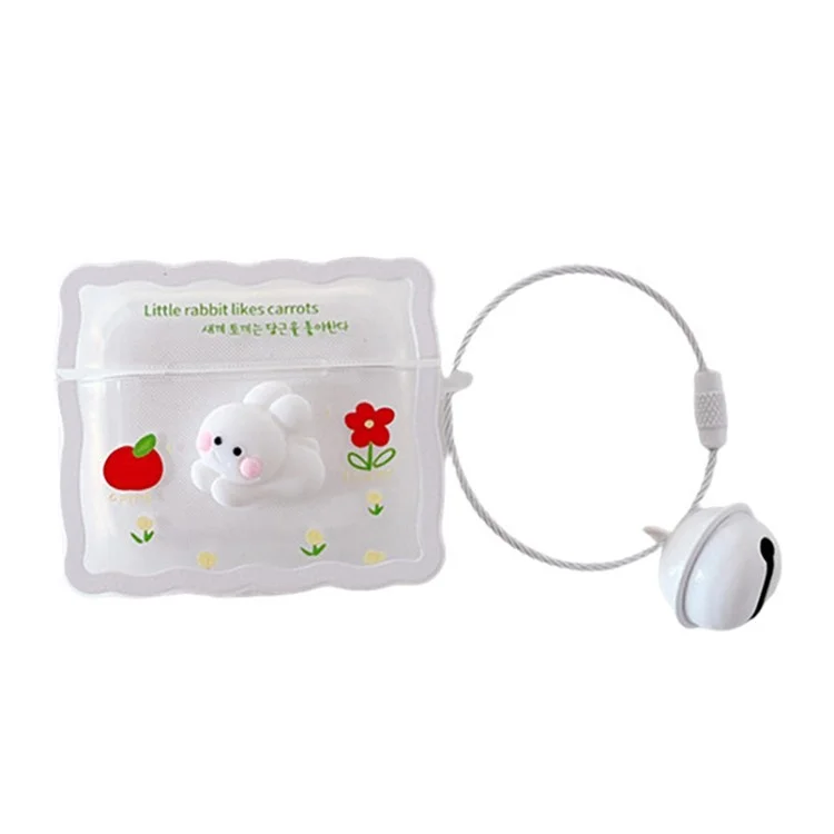 Für Apple Airpods 3 Kaninchendesign Stoßdämpfer Schutzabdeckung Soft TPU Bluetooth Earphone Hülle Mit Bell -anhänger