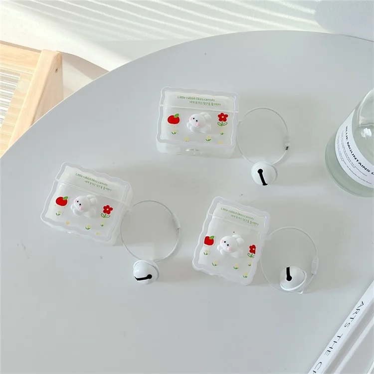 Für Apple Airpods 3 Kaninchendesign Stoßdämpfer Schutzabdeckung Soft TPU Bluetooth Earphone Hülle Mit Bell -anhänger
