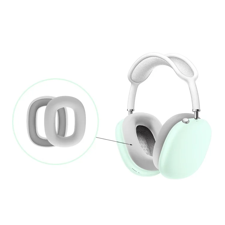 For AirPods Max with USB-C / Max Outer Shell + Earmuff + Headband Protective Cover Anti-Scratch Case - Luminous Green