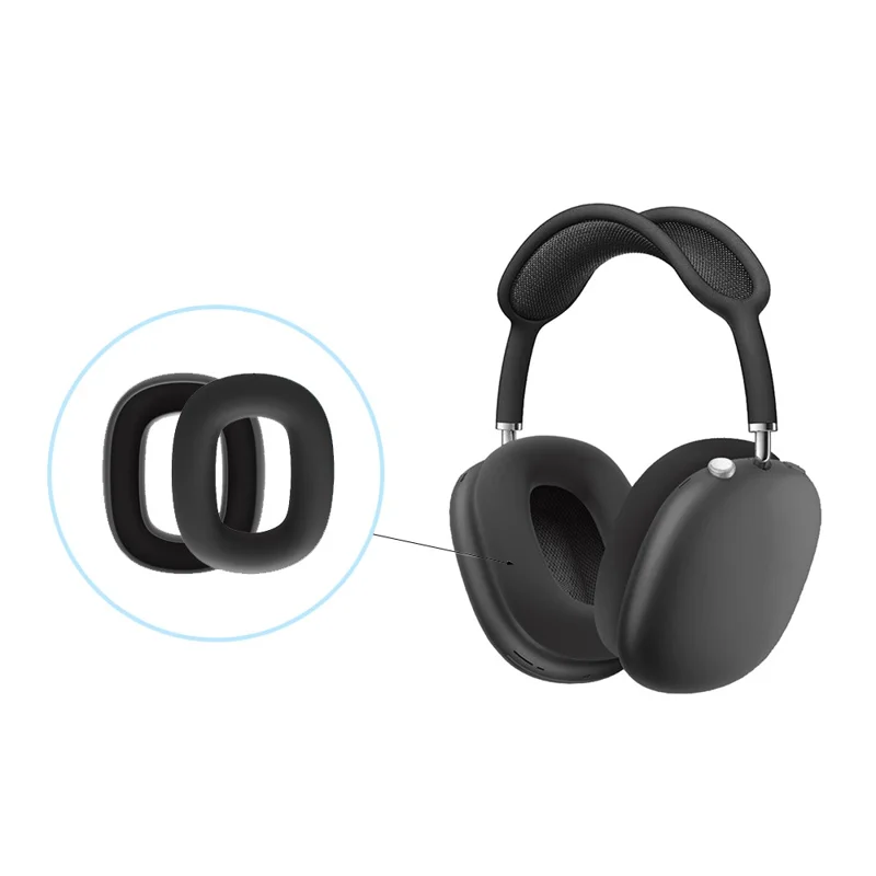 Til AirPods Max med USB-C / Max ydre skal + ørepude + beskyttelsesdæksel til hovedbånd mod ridser - Sort