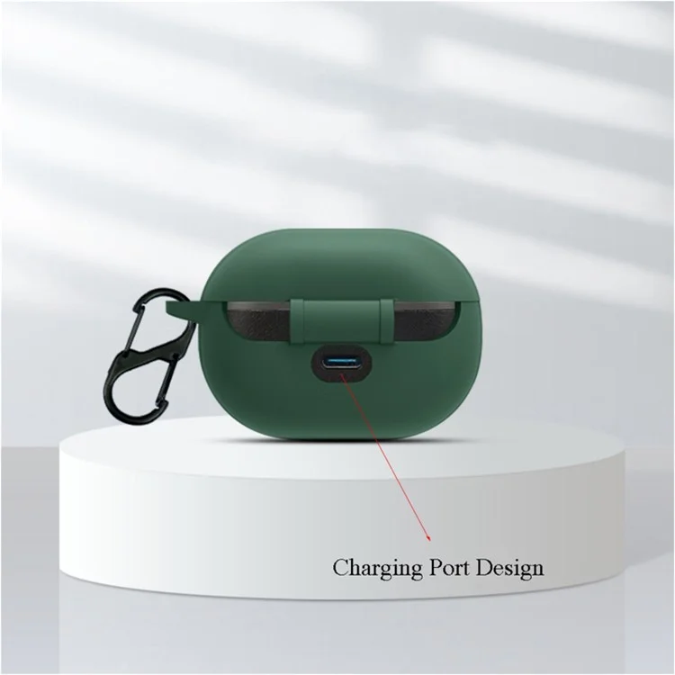 Для Soundpeats Free2 Classic Anti-drop Silicone Cover Bluetooth TWS Защитный Рукав с Анти-носорадной Пряжкой - Темно-синий