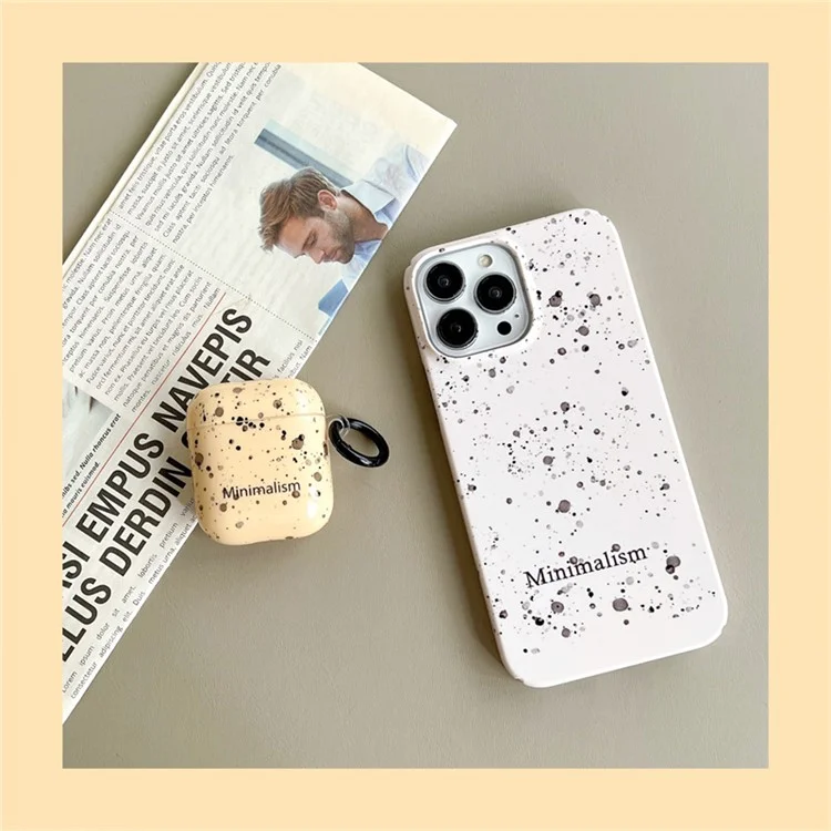 Per Apple AirPods Con Case Case (2016) / (2019) / AirPods With Wireless Charging Case (2019) Cover Antidrop Inchiostro Dot IMD Earbù Portatile Copertura TPU Con Fibbia