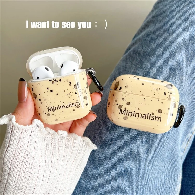 Per Apple AirPods Con Case Case (2016) / (2019) / AirPods With Wireless Charging Case (2019) Cover Antidrop Inchiostro Dot IMD Earbù Portatile Copertura TPU Con Fibbia