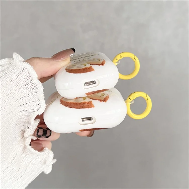 Per Apple AirPods Con Case Case (2016) / (2019) / AirPods With Wireless Ricarica (2019) Cover Anti-Fall Cover Fruit Cake IMD + TPU Earbuds Case Con Fibbia