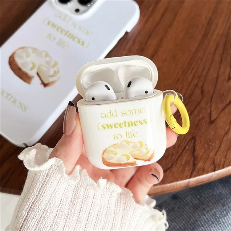 Per Apple AirPods Con Case Case (2016) / (2019) / AirPods With Wireless Ricarica (2019) Cover Anti-Fall Cover Fruit Cake IMD + TPU Earbuds Case Con Fibbia
