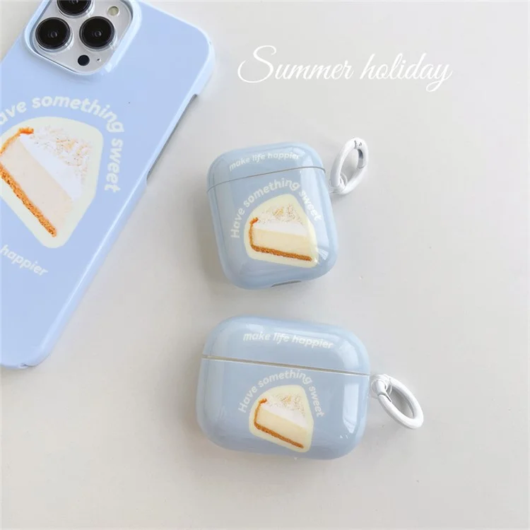 Per Apple AirPods Con Case Case (2016) / (2019) / AirPods With Wireless Charging Case (2019) Pattern da Dessert di Copertura Antidrop IMD + Custodia Auricolare TPU Con Fibbia
