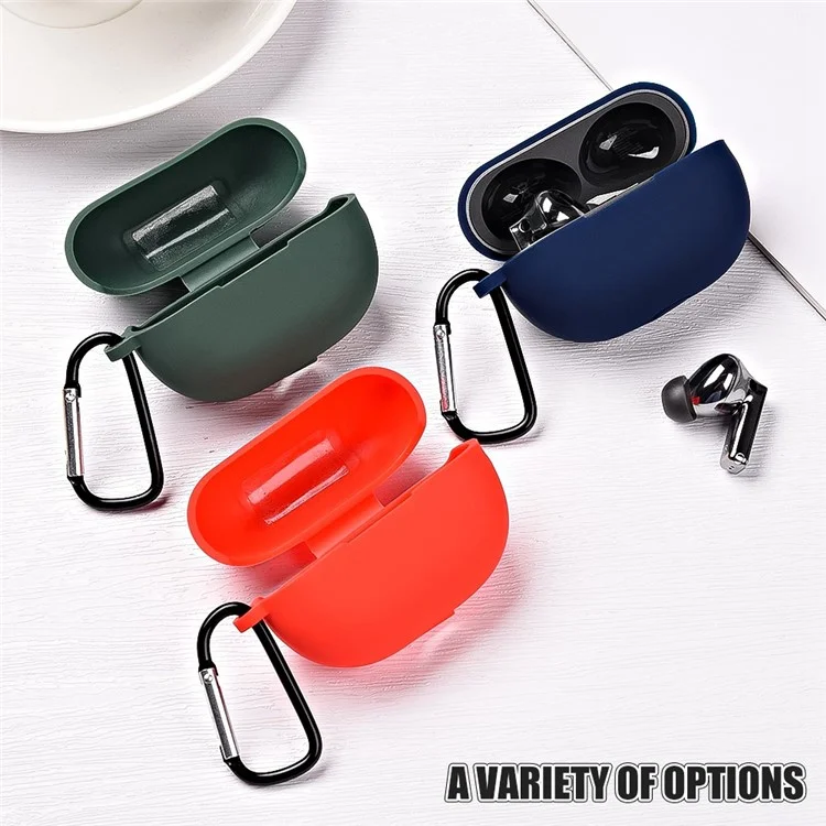 Silicone Case for Huawei FreeBuds Pro 2 All-inclusive Protection Earphone Case Bluetooth-compatible Headset Cover with Anti-Lost Buckle - Black