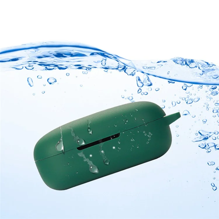 For Haylou GT3 Shockproof Bluetooth-compatible Headphone Silicone Case Precise Cutout Earphone Protective Cover with Buckle - Dark Blue