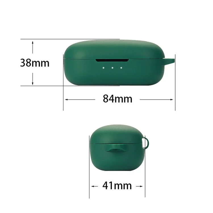 For Haylou GT3 Shockproof Bluetooth-compatible Headphone Silicone Case Precise Cutout Earphone Protective Cover with Buckle - Dark Blue