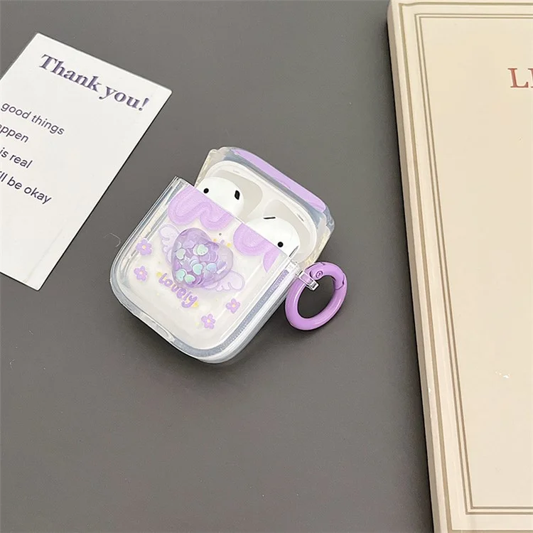 Per Apple AirPods Con Case Case (2016) / (2019) / AirPods With Wireless Ricarica (2019) Matrofondo Cardiaco Coperchio Protettivo Copertura Morbida TPU Bluetooth Auricolare Box di Ricarica Con Fibbia
