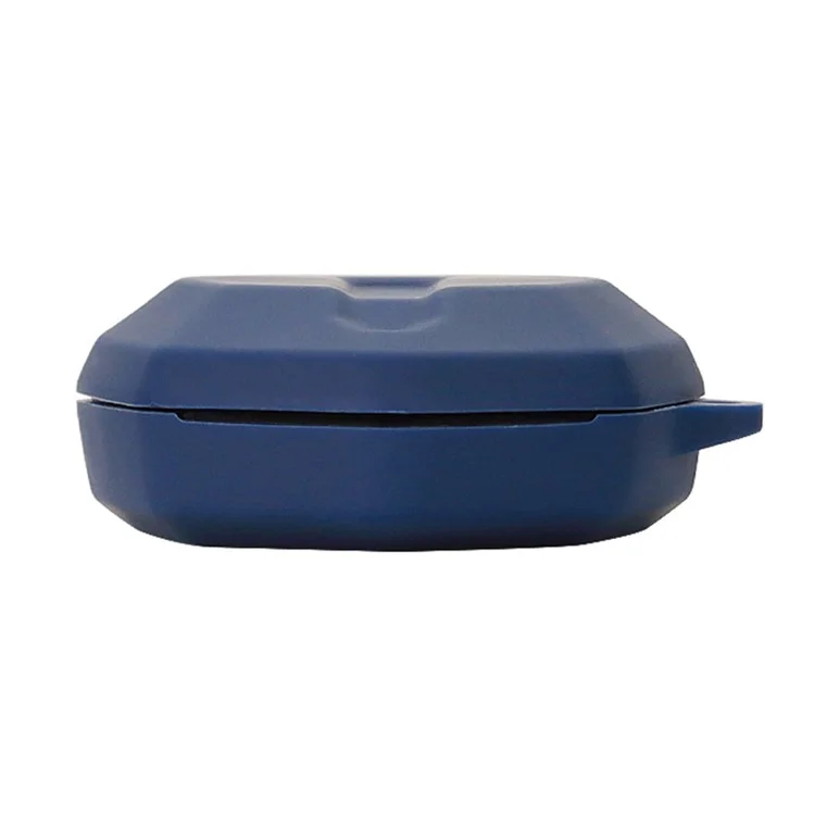 Tampa de Silicone Anti-arranhão Para Haylou G3 Fone de Ouvido Bluetooth Charging Box Headset Protection Com Fivela - Azul Escuro