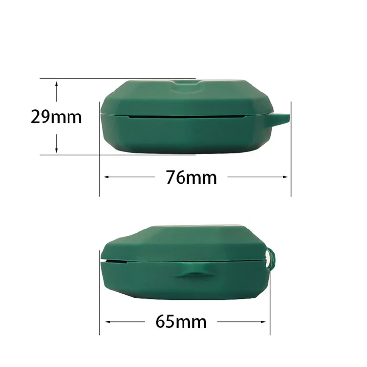 Tampa de Silicone Anti-arranhão Para Haylou G3 Fone de Ouvido Bluetooth Charging Box Headset Protection Com Fivela - Azul Escuro