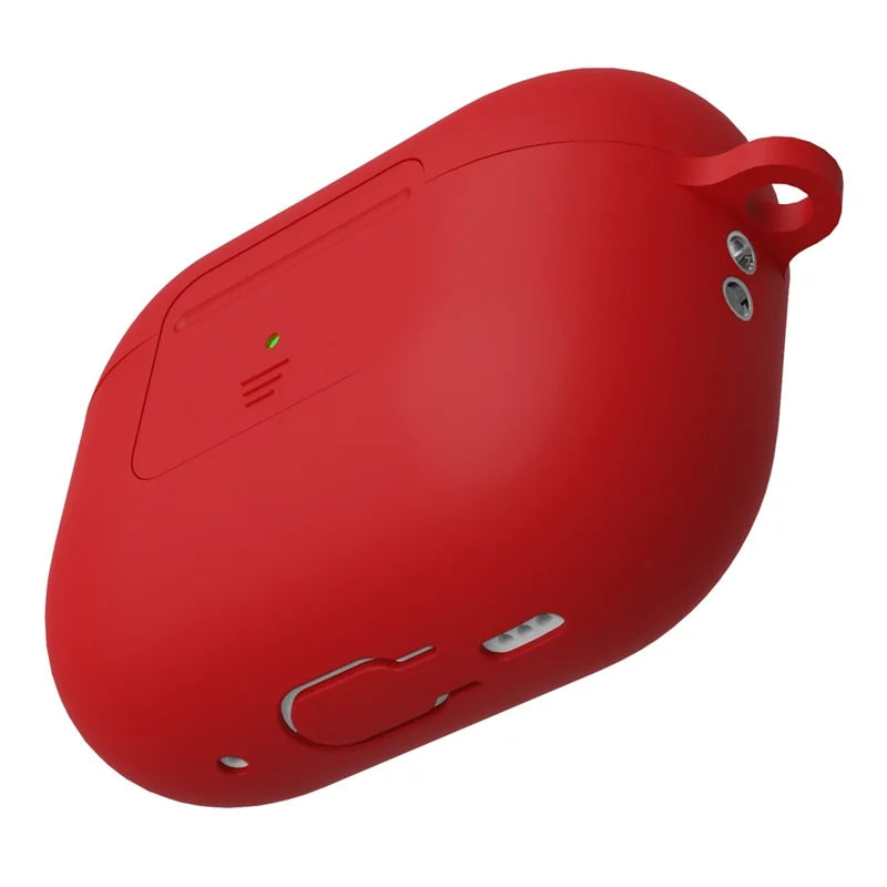 For AirPods Pro 2 Bluetooth-compatible Earphone Protective Case Lock Buckle Design Silicone+PC Anti-drop Cover - Red