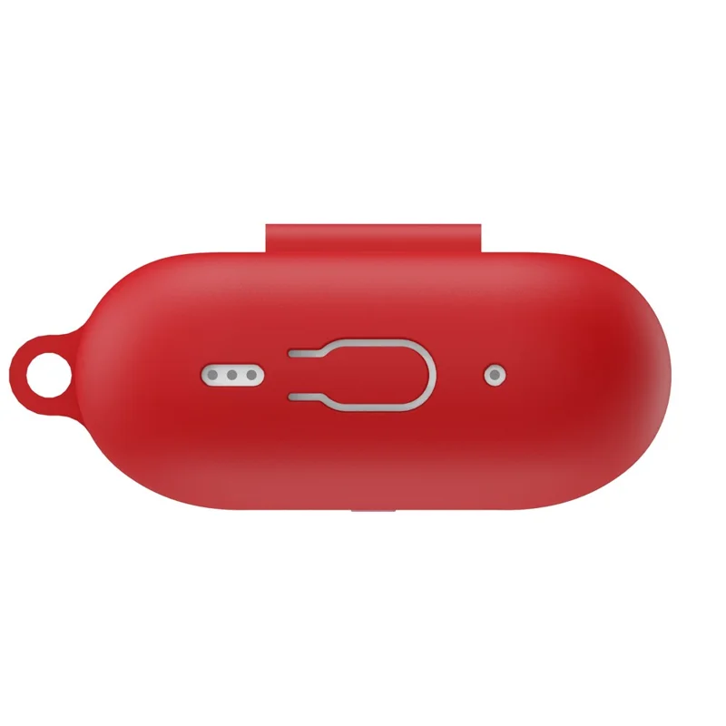 For AirPods Pro 2 Bluetooth-compatible Earphone Protective Case Lock Buckle Design Silicone+PC Anti-drop Cover - Red
