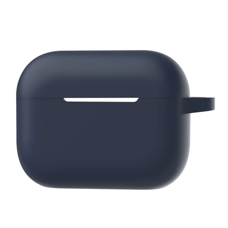 A2 Para AirPods Pro 2 Auriculares Bluetooth Silicona Strish Silicona Case de Protección Flat Bottom Anti-scratch Anti-drop Con Hebilla Del Anillo - Azul de Medianoche