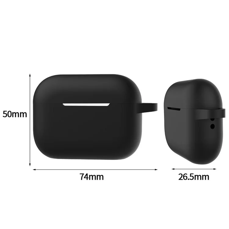 A1 Для AirPods Pro 2 Силиконовый Защитный Корпус Bluetooth Wearphone Flat Low Bottom Antyplop Cover с Кольцевой Пряжкой - Темно-зеленый