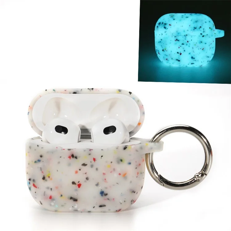Para a Apple AirPods Pro Case Caso Case Luminous Protective Case Degradable TPU Fones de Ouvido Com Fivela - Branco