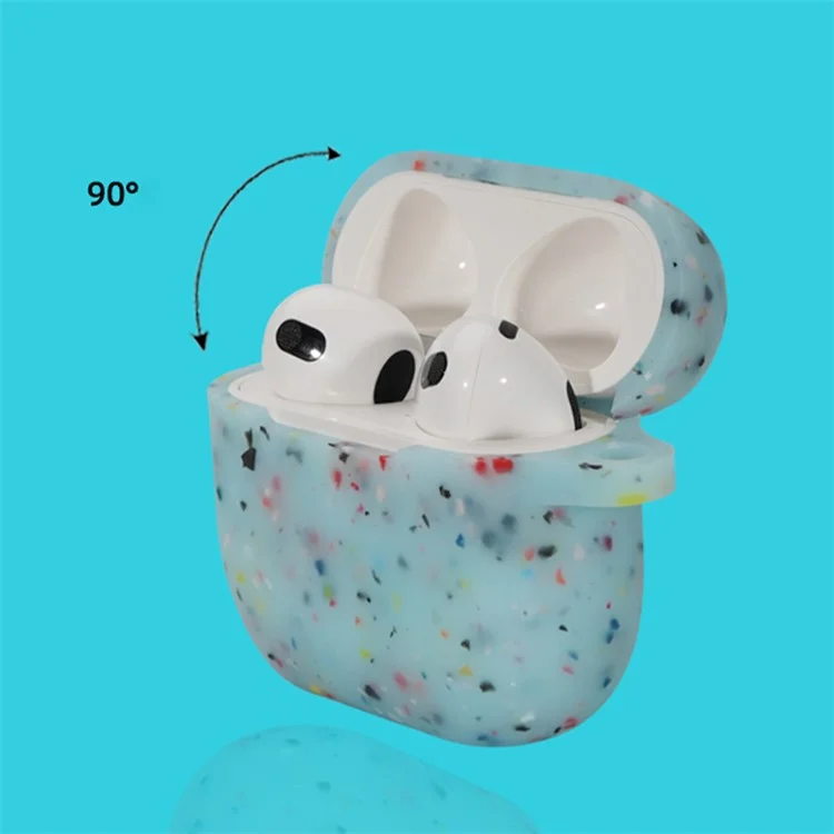 Para a Apple AirPods Pro Case Caso Case Luminous Protective Case Degradable TPU Fones de Ouvido Com Fivela - Branco