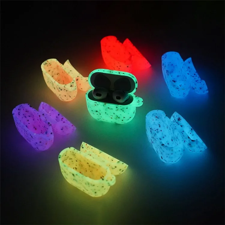 Para a Apple AirPods Pro Case Caso Case Luminous Protective Case Degradable TPU Fones de Ouvido Com Fivela - Branco