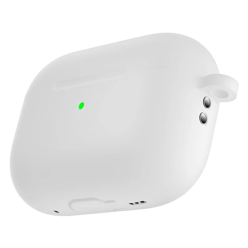 For AirPods Pro 2 Silikone-beskyttelsesdækket Modscratch Høretelefonbeslag med Karabinkrog - Hvid