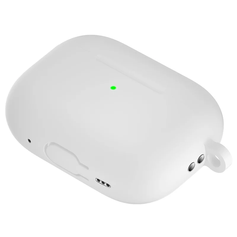 For AirPods Pro 2 Silikone-beskyttelsesdækket Modscratch Høretelefonbeslag med Karabinkrog - Hvid