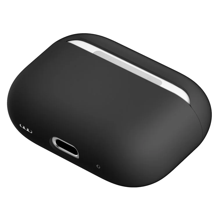 Pour AirPods Pro 2 Hingeless Design Silicone Case Full Protection Wireless Earphones Skin Cover - Noir