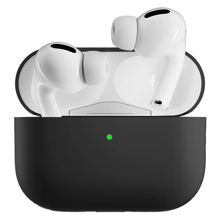 Pour AirPods Pro 2 Hingeless Design Silicone Case Full Protection Wireless Earphones Skin Cover - Noir