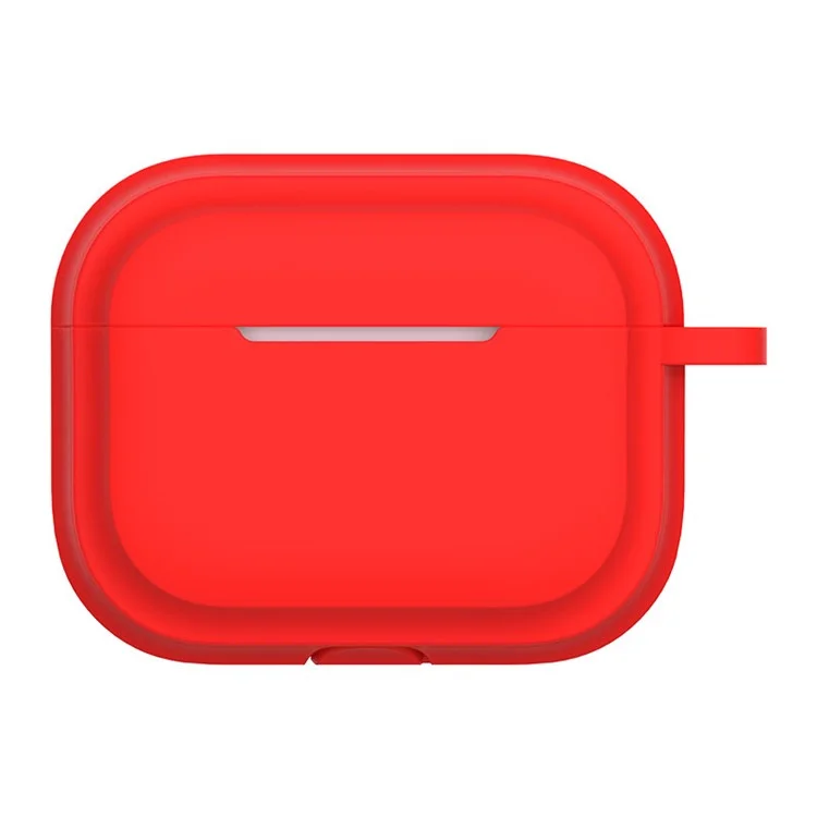 Para AirPods Pro 2 Soft Silicone Skin Cover Protecção Completa Ear Fones de Ouvido Caixa Portátil Com Gancho de Chaveiro - Vermelho