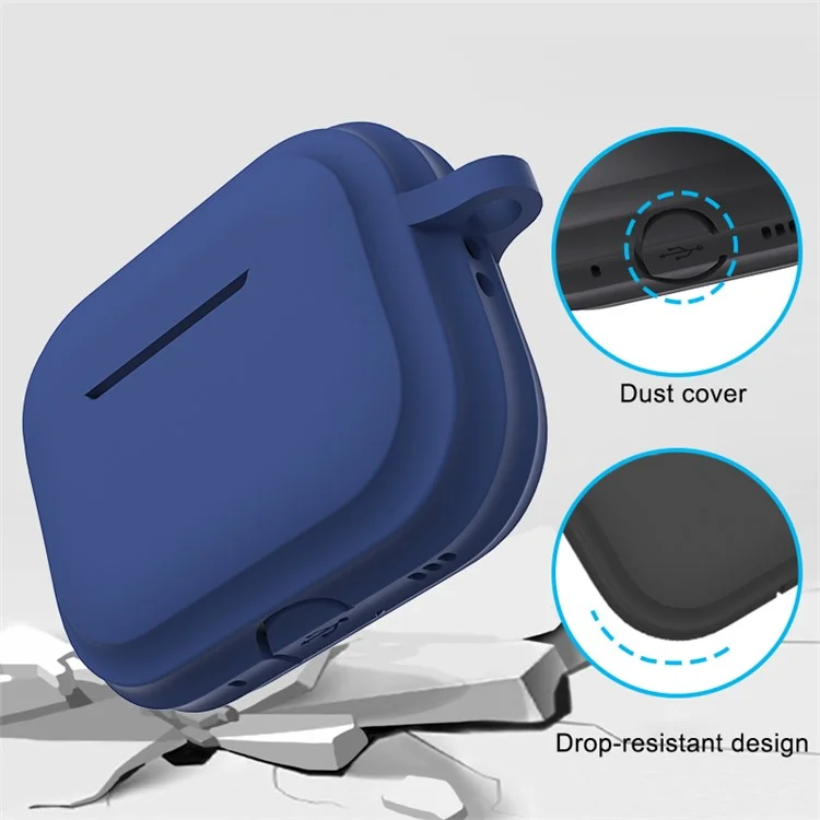 Para AirPods Pro 2 Soft Silicone Skin Cover Protecção Completa Ear Fones de Ouvido Caixa Portátil Com Gancho de Chaveiro - Vermelho