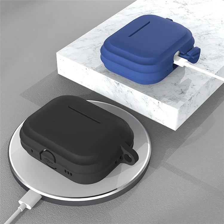 Para AirPods Pro 2 Soft Silicone Skin Cover Protecção Completa Ear Fones de Ouvido Caixa Portátil Com Gancho de Chaveiro - Vermelho