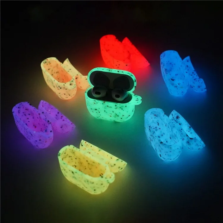 Protective Case for Apple AirPods 3 Case Cover Luminous Degradable TPU Earbuds Cover with Buckle - White