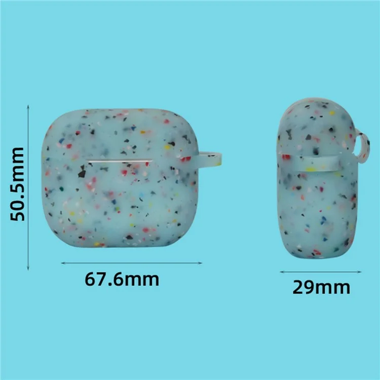 Protective Case for Apple AirPods 3 Case Cover Luminous Degradable TPU Earbuds Cover with Buckle - White