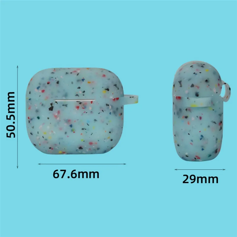 Protective Case for Apple AirPods 3 Case Cover Luminous Degradable TPU Earbuds Cover with Buckle - Orange