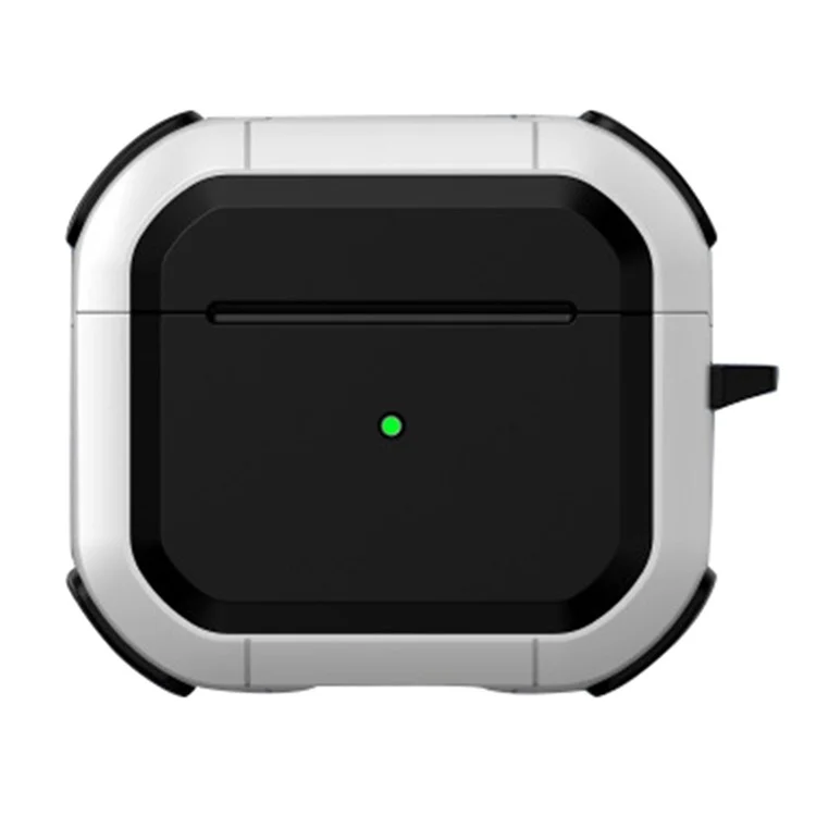 Para AirPods Pro 2 Carbon Charging Case Cover Bluetooth Earbuds Protector Shockproof Cover Dual Color TPU+PC Case com Fivela - Branco
