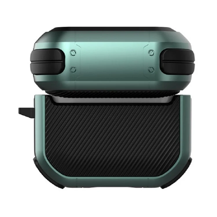 Para AirPods Pro 2 Carbon Charging Case Cover Bluetooth Earbuds Protector Shockproof Cover Dual Color TPU+PC Case com Fivela - Branco