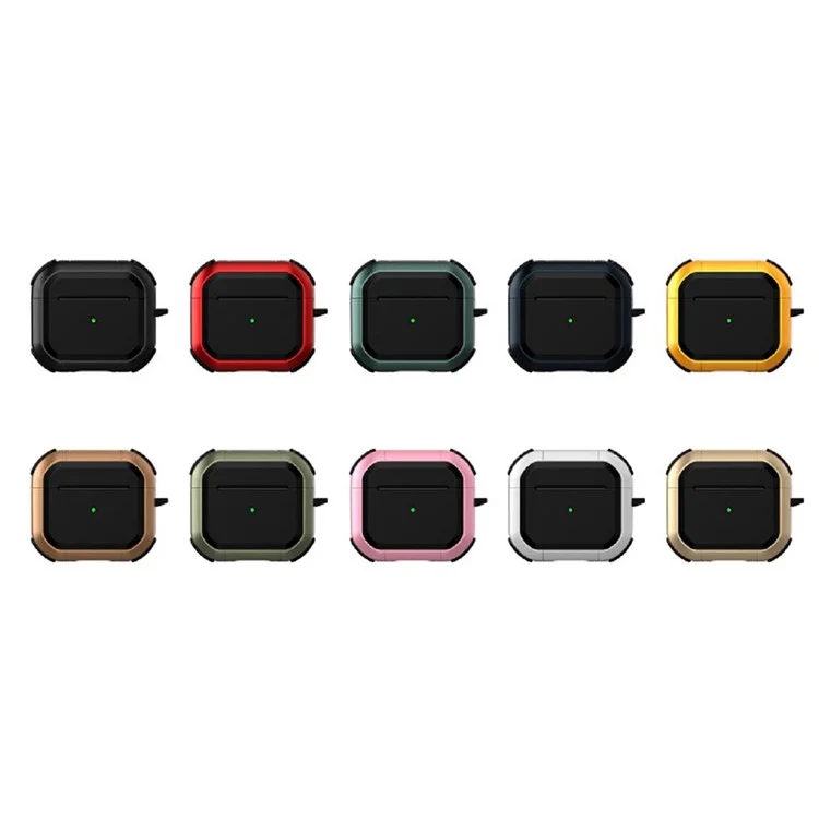 Para AirPods Pro 2 Carbon Charging Case Cover Bluetooth Earbuds Protector Shockproof Cover Dual Color TPU+PC Case com Fivela - Branco